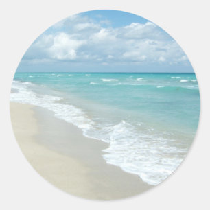 Extreme Relaxation Beach View White Sand Classic Round Sticker