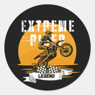 Extreme rider legend classic round sticker