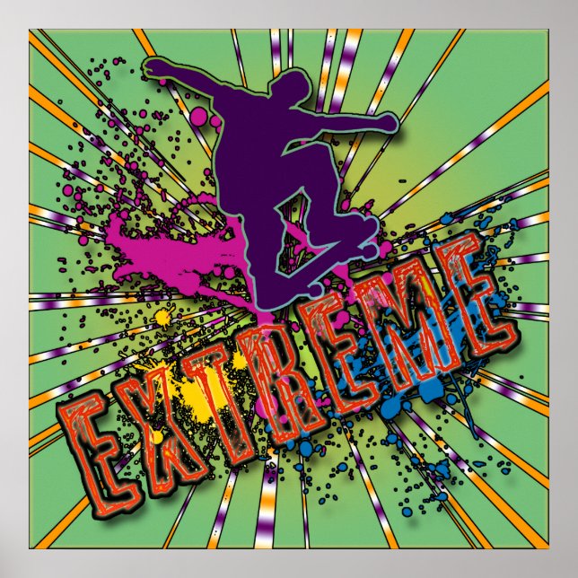 EXTREME SKATEBOARDING POSTER (Front)