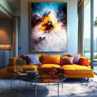 Extreme Ski Descent - Dynamic Sports Art - Winter