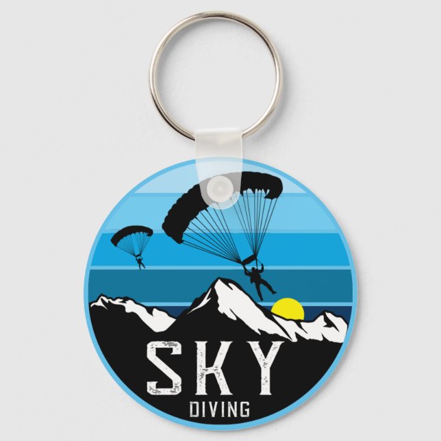 Extreme Skydiving Parachute Sports  Keychain (Front)