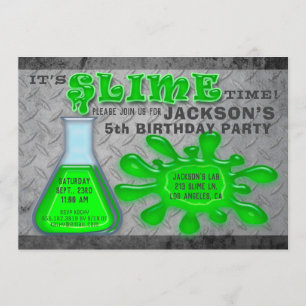 Extreme Slime Boy's Birthday Party Invitation