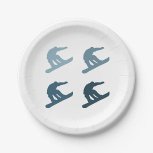 Extreme Snowboarding Paper Plate