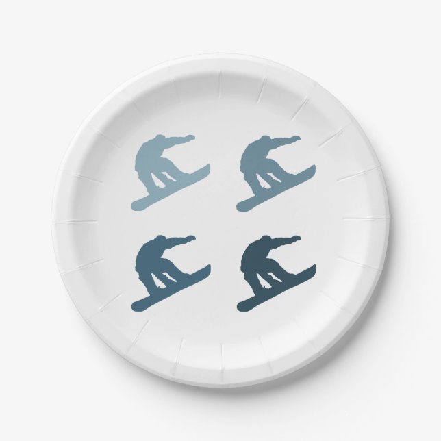 Extreme Snowboarding Paper Plate (Front)