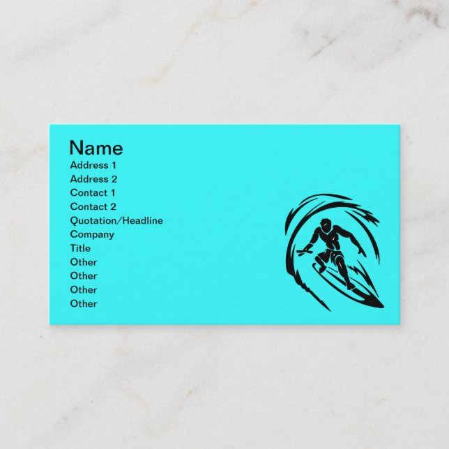 extreme_sport_003 SURFING DUDE TATTOO TRIBAL Business Card (Front)