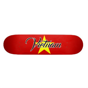 Extreme Vietnam Flag Yellow Star Design Skateboard