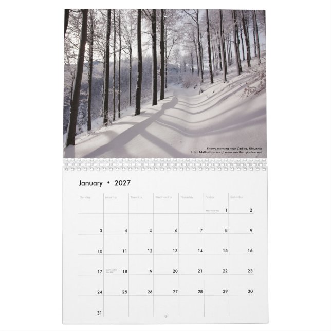 Extreme weather 2013 calendar (Jan 2027)