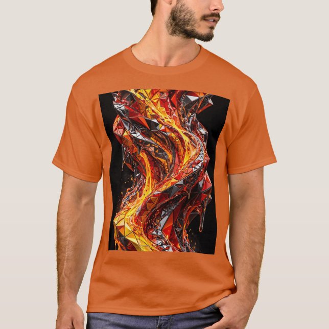 Extremely 3D Melting Triangle Design T-Shirt (Front)