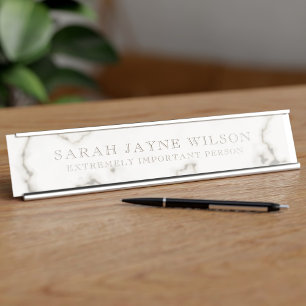 Extremely Important Modern Marble Desk Name Plate