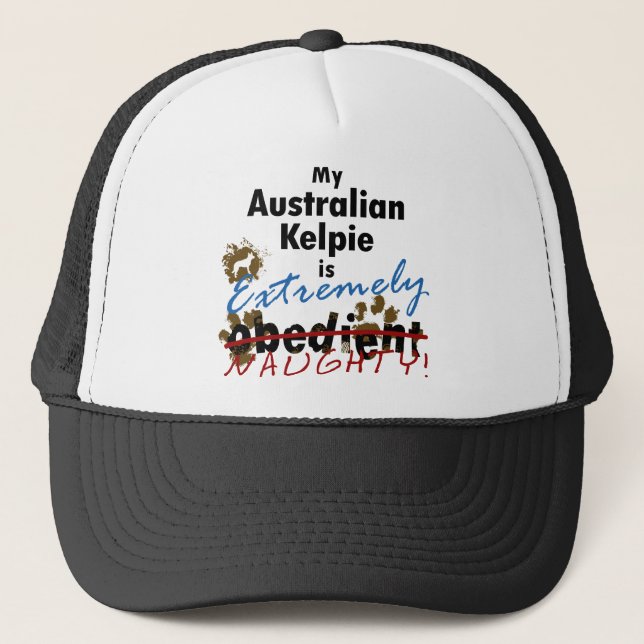 Extremely Naughty Australian Kelpie Trucker Hat (Front)
