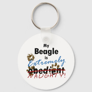 Extremely Naughty Beagle Key Ring