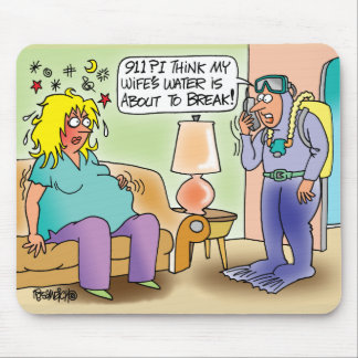 EXTREMELY PREGNANT MOUSEPAD - SCUBA DIVER HUBBY