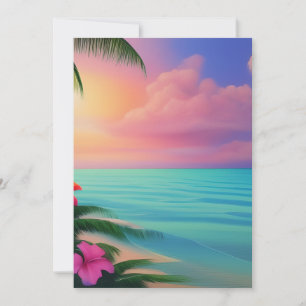 Extremely Realistic secluded Tropical Beach, with  Thank You Card