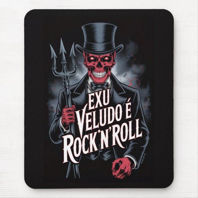 Exu Veludo is Rock'N'Roll #1 Mouse Mat (Front)