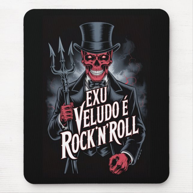 Exu Veludo is Rock'N'Roll #1 Mouse Mat (Front)