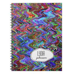 Exuberant Customized Color Zigzag Abstract Notebook
