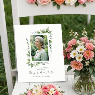 Exuberant Flower & Foliage Frame Wedding Memorial  Pedestal Sign