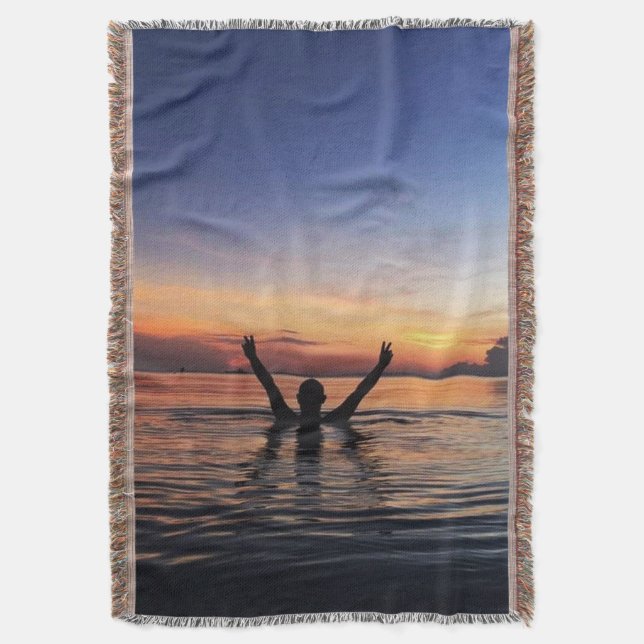 Exuberant Sunset Leyte Philippines  Throw Blanket (Front Vertical)