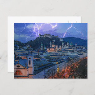 Exultant Entrance - Night Lightning Scenery  Postcard