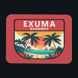 Exuma Bahamas Retro Emblem Magnet<br><div class="desc">Exuma vector art design. The largest of the cays is Great Exuma,  which is 37 mi in length and joined to another island,  Little Exuma,  by a small bridge.</div>