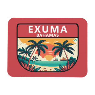Exuma Bahamas Retro Emblem Magnet