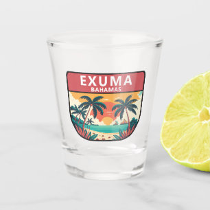 Exuma Bahamas Retro Emblem Shot Glass