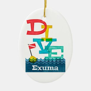 Exuma Dive - Colourful Scuba Ceramic Tree Decoration