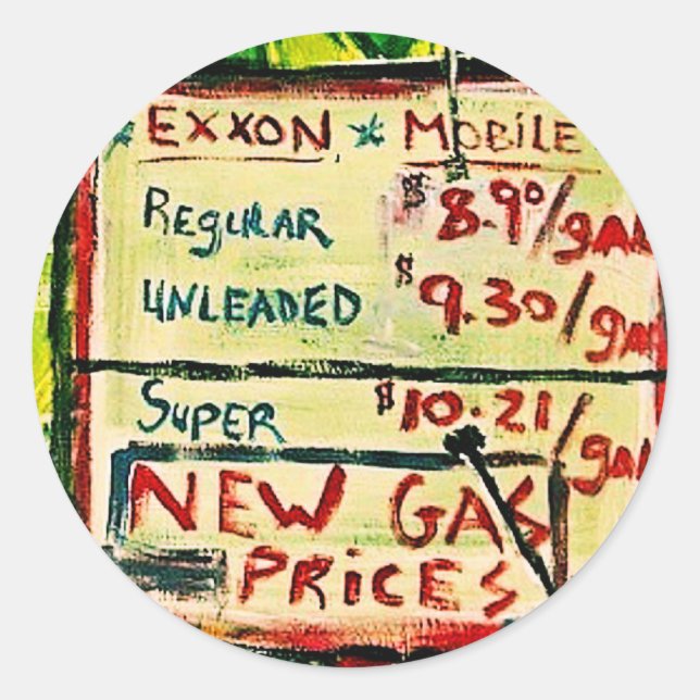 EXXON MOBILE CLASSIC ROUND STICKER (Front)