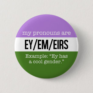 Ey/Em Pronouns – Genderqueer Flag 6 Cm Round Badge