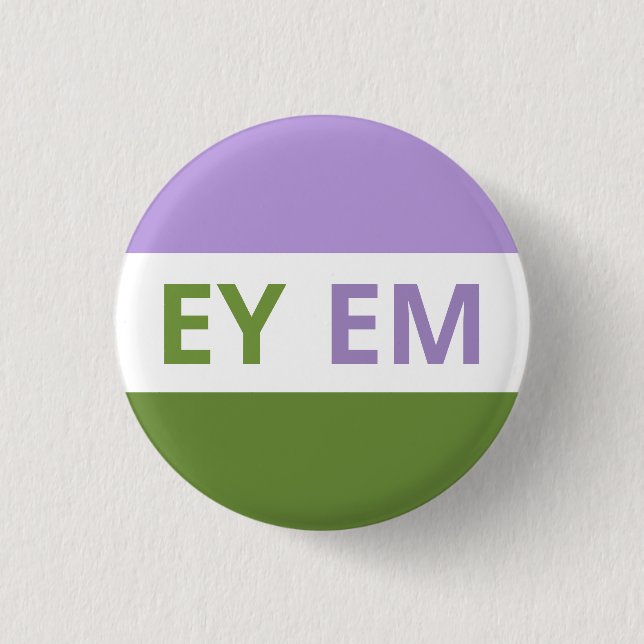 Ey/Em Pronouns Genderqueer Flag Badge (Front)