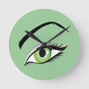 eye-149673 BEAUTY FASHION MAKEUP SALON eye, green Round Clock