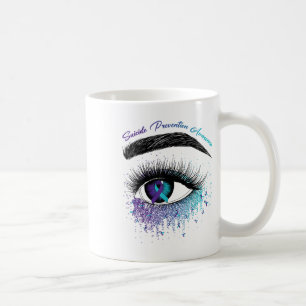 Eye & Teal Purple Ribbon Suicide Prevention Aw Coffee Mug