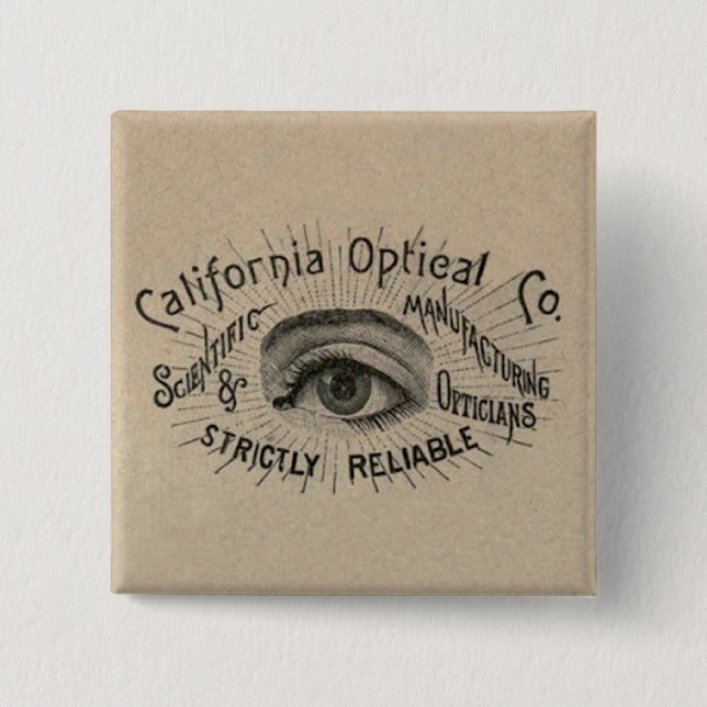 Eye Antique Advertising Optical 15 Cm Square Badge (Front)