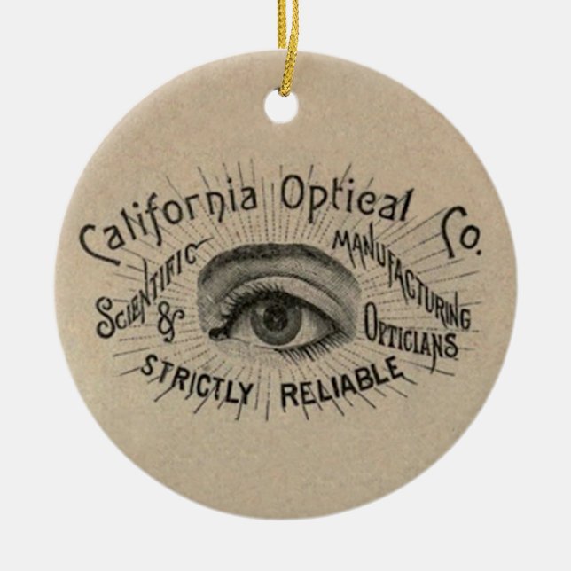 Eye Antique Advertising Optical Ceramic Tree Decoration (Front)