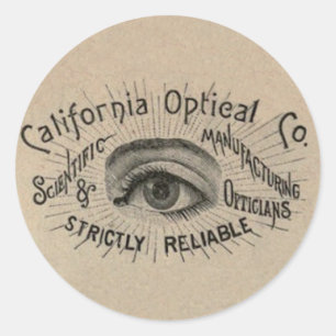 Eye Antique Advertising Optical Classic Round Sticker