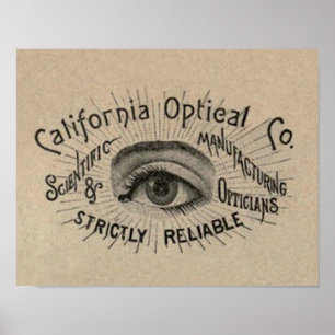 Eye Antique Advertising Optical Poster