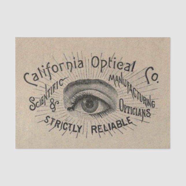 Eye Antique Advertising Optical Tissue Paper (Front)