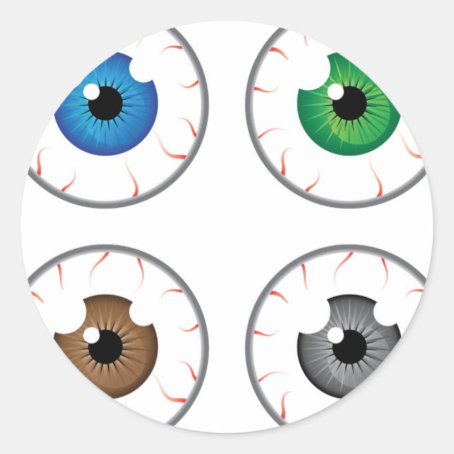 Eye ball blue green brown grey classic round sticker (Front)