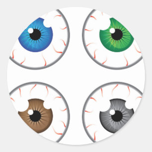 Eye ball blue green brown grey classic round sticker