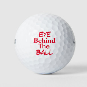 Eye Behind the Ball Text> Funny Golf Balls