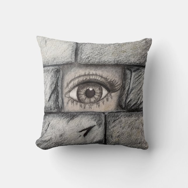 "Eye Behind Wall" Cushion (Front)