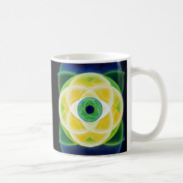 Eye blue green petals coffee mug