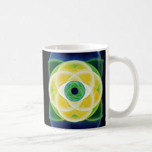 Eye blue green petals coffee mug