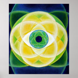 Eye blue green petals poster