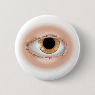 Eye body part illustration 6 cm round badge