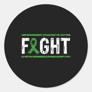 Eye Cancer Awareness Fight Cancer Green Ribbon  Classic Round Sticker