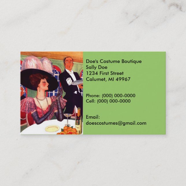 Eye-candy Vintage Fashions Costumes Business Card (Front)