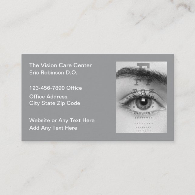Eye Care Doctor Vision Centre Business Card (Front)