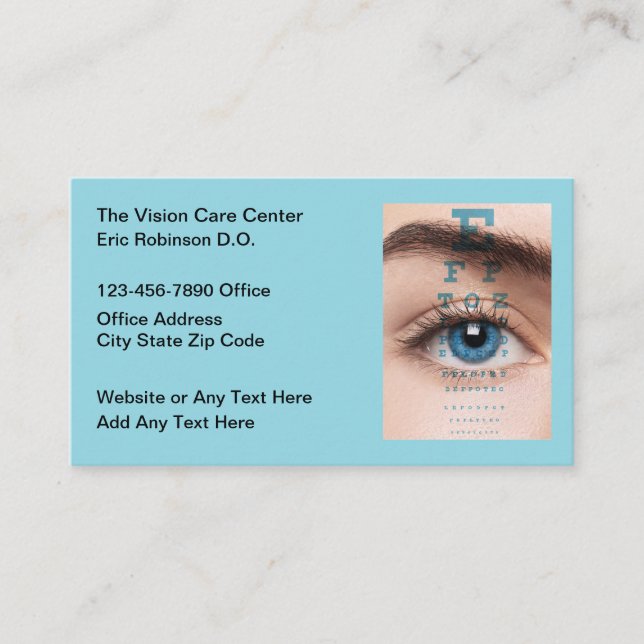 Eye Care Doctor Vision Centre Business Card (Front)
