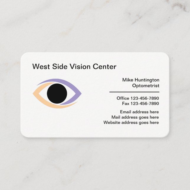 Eye Care Optometrist Medical Business Card (Front)